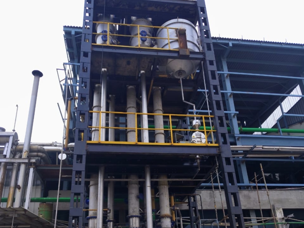 Two effect evaporator followed by Pushar Centrifuge